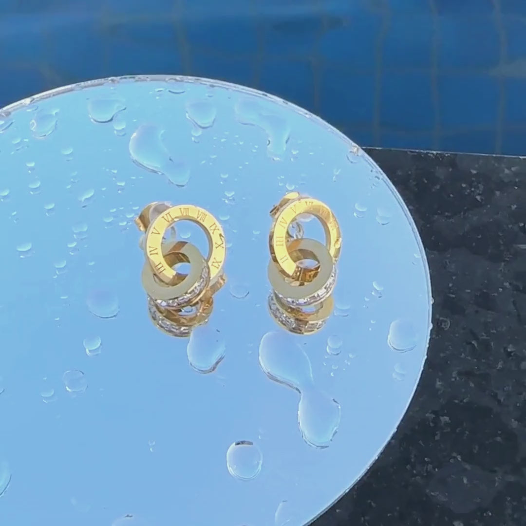 Gyűrűs fülbevaló cirkonnal